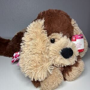 Animal Adventure Brown Dog Plush 18” Shaggy Valentines Bow Circo Target With Tag